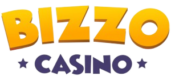 Λογότυπο του Bizzo Casino με κίτρινα και μωβ γράμματα