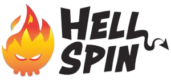 Λογότυπο του HellSpin Casino με φλογερό σχέδιο και λέξεις σε έντονη γραμματοσειρά.