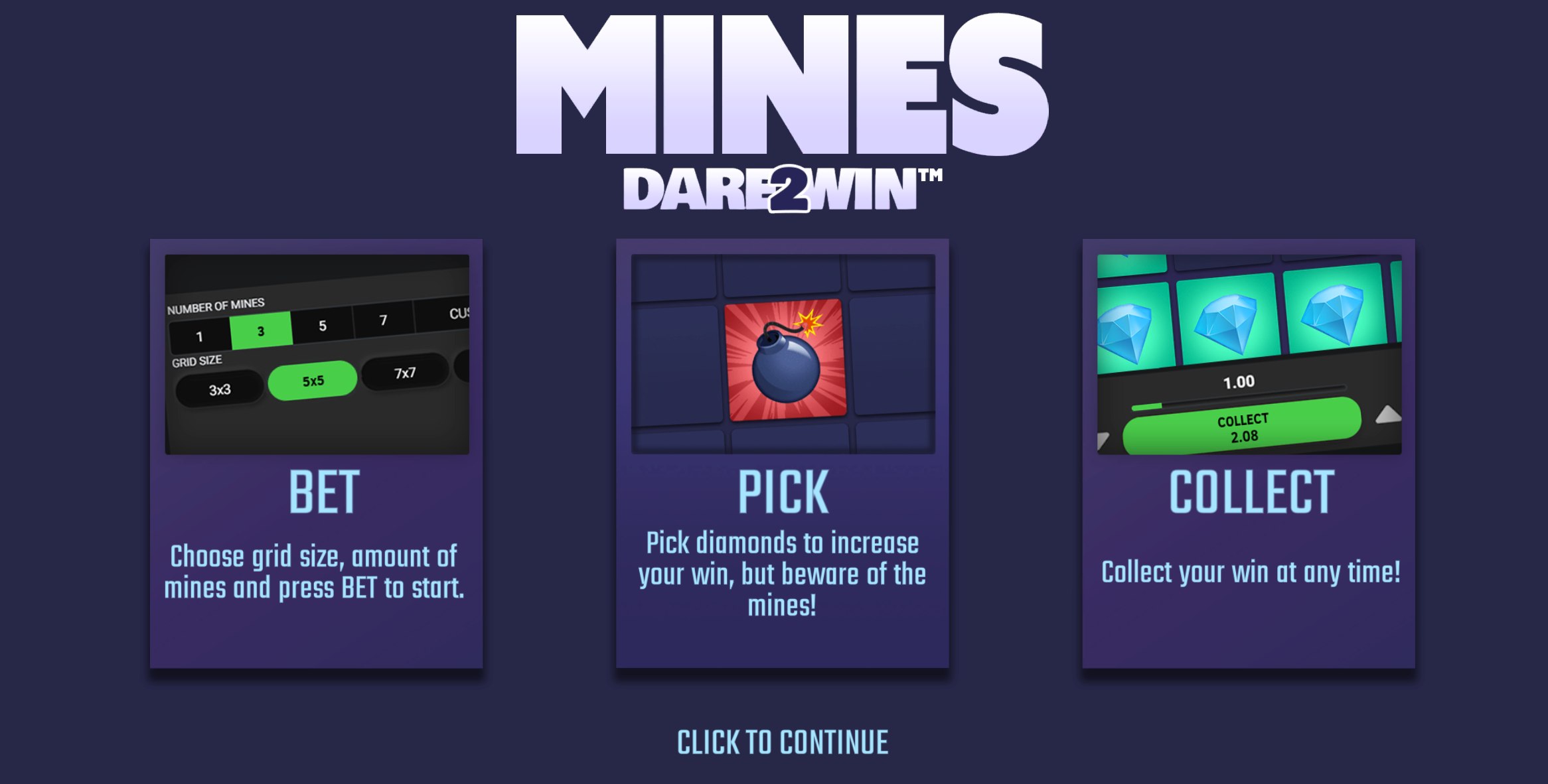 Εικόνα του παιχνιδιού Mines Dare 2 win της Hacksaw Gaming