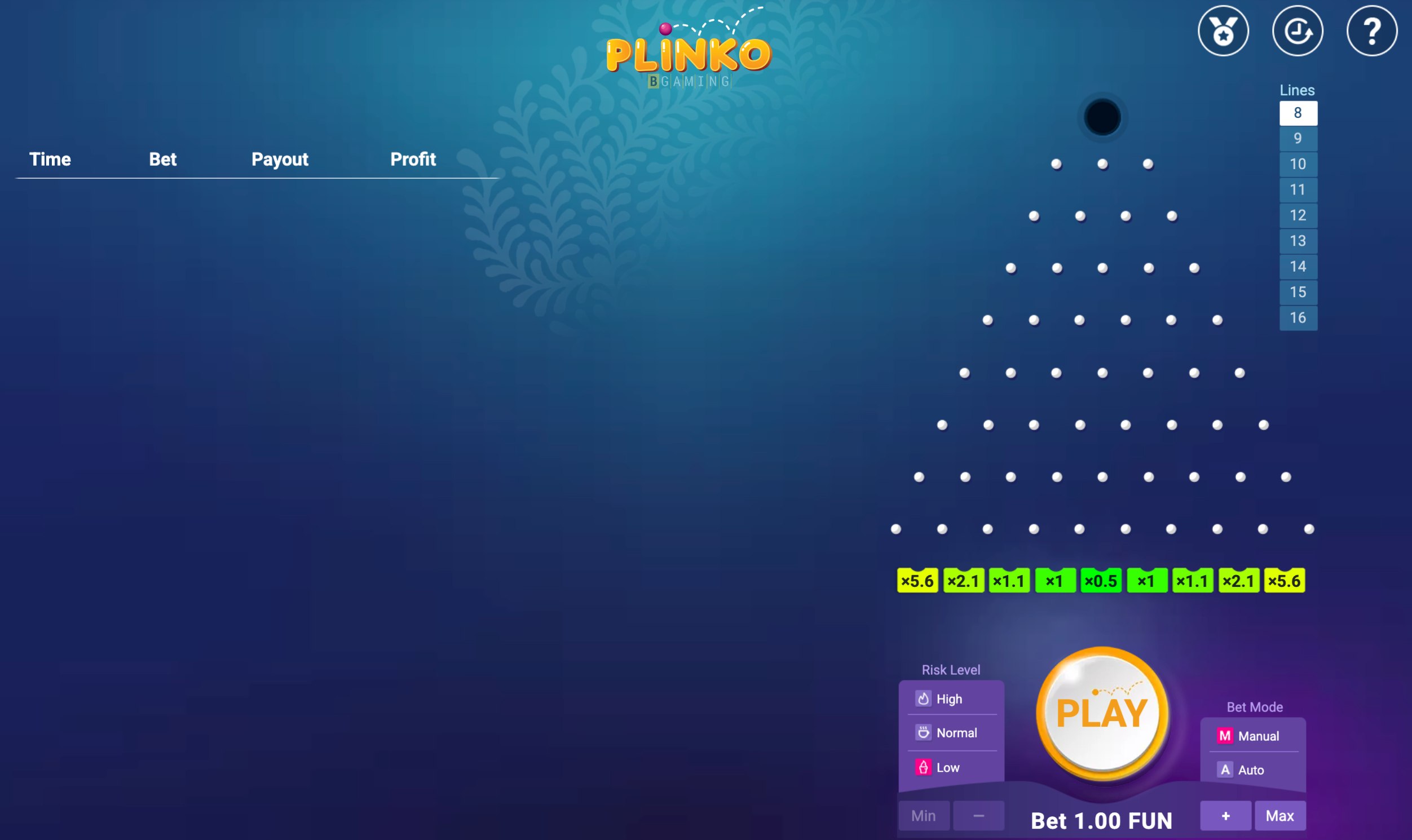 Εικόνα του παιχνιδιού Plinko της BGaming