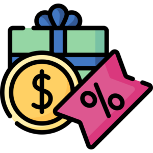 Μπόνους με δώρο, νόμισμα δολαρίου και κουπόνι έκπτωσης