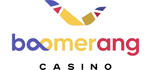 Λογότυπο του Boomerang Casino με πολύχρωμο σχεδιασμό και μοναδικό στυλ