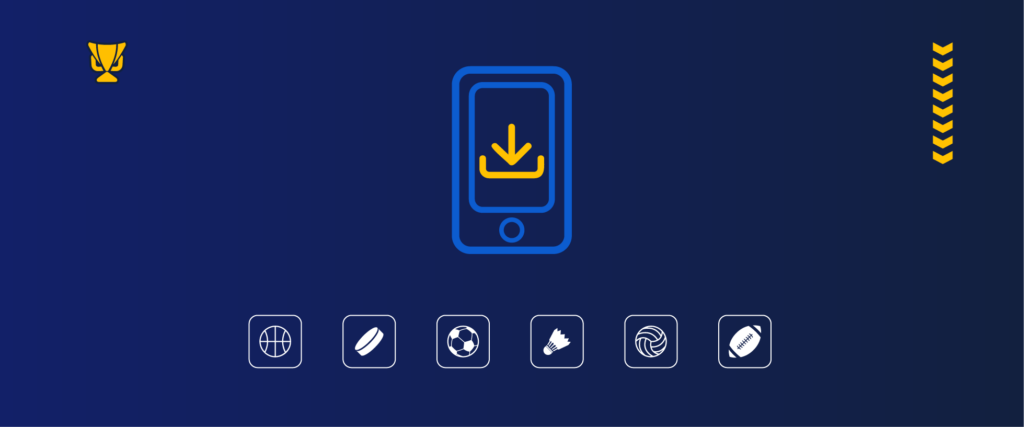 Οθόνη με οδηγίες για λήψη στοιχηματικών εφαρμογών σε κινητές συσκευές