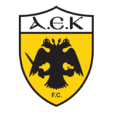 Έμβλημα της ΑΕΚ με δικέφαλο αετό και κίτρινο φόντο