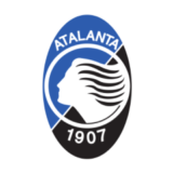 Λογότυπο Atalanta με μπλε και μαύρο οβάλ σχέδιο και γυναικεία φιγούρα