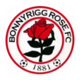 Λογότυπο Bonnyrigg Rose FC με κόκκινο τριαντάφυλλο και έτος ίδρυσης 1881