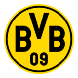 Λογότυπο Borussia Dortmund με κίτρινο κύκλο και μαύρα γράμματα