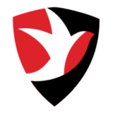 Έμβλημα της Τσέλτεναμ Τάουν με λευκό πουλί σε κόκκινο και μαύρο φόντο