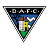 Έμβλημα της Ντανφέρμλιν με τριγωνικό σχέδιο, πύργο και τοπίο