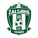 Έμβλημα της Ζαλγκίρις Βίλνιους με πράσινο φόντο, ποδοσφαιρική μπάλα και χρονολογία 1947