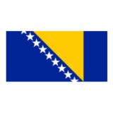 Η σημαία της Βοσνίας και Ερζεγοβίνης με κίτρινο τρίγωνο και λευκά αστέρια