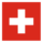 Σημαία Ελβετίας με λευκό σταυρό σε κόκκινο τετράγωνο φόντο