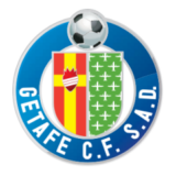 Λογότυπο της Getafe CF με ασπίδα και μπάλα ποδοσφαίρου