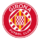 Λογότυπο Girona FC με κόκκινο φόντο και καρό ασπίδα