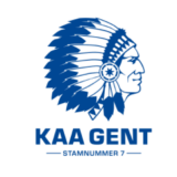 Λογότυπο της KAA Gent με το προφίλ Ινδιάνου σε μπλε χρώμα