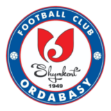 Λογότυπο του Ordabasy Shymkent με κόκκινο έμβλημα και μπλε περίγραμμα