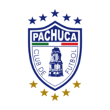 Λογότυπο pachuca club de futbol με ασπίδα πύργο επτά μπλε και χρυσά αστέρια