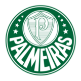 Το λογότυπο της Palmeiras με πράσινη ασπίδα και το γράμμα P στο κέντρο