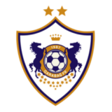 Λογότυπο Qarabağ FK με δύο άλογα, μπάλα και στέμμα