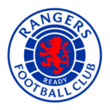Λογότυπο της Rangers Football Club με κόκκινο λιοντάρι και μπλε κυκλικό σχέδιο