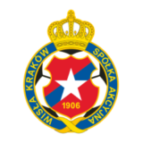 Έμβλημα της Βίσλα Κρακοβίας με κόκκινη ασπίδα, λευκό αστέρι και χρυσό στέμμα