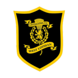 Λογότυπο της Livingston FC με χρυσό λέοντα και στάχυ σε μαύρο φόντο
